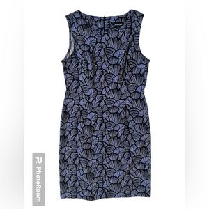 Connected dress blue and black leaf pattern 12